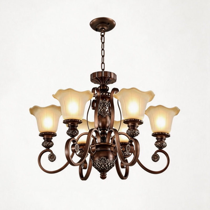 Plafonnier semi-encastré Retro Bronze Chandelier