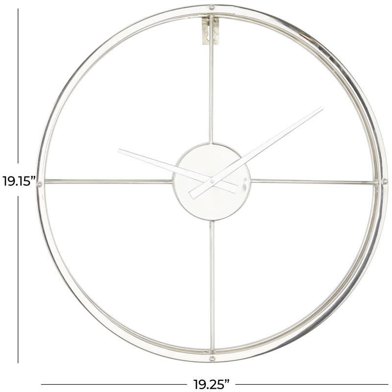 Horloge murale 19 po Meacham, Argent