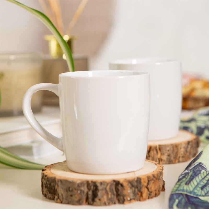 Argon Tableware - Coloured Coffee Mugs, White