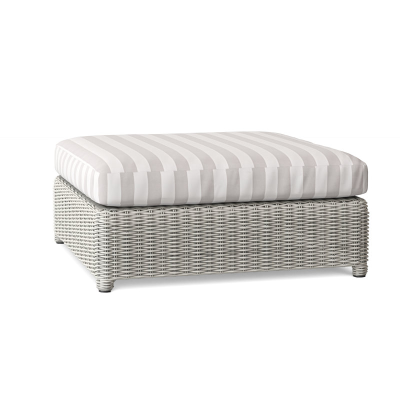 Sag Harbor Outdoor Ottoman, Canvas Canvas Sunbrella® Canvas, Sag Harbor Classic White