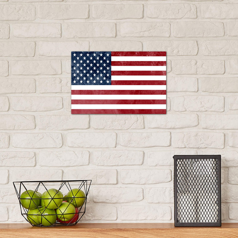 USA Grungy Flag - Wrapped Canvas Print, 20.32cm H x 30.48cm W x 1.91cm D