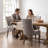 Chic Mid-Century Dining Chair Set(Set Of 2) - High Back Support, Solid Wood Frame, Bronze Accents-1431293431