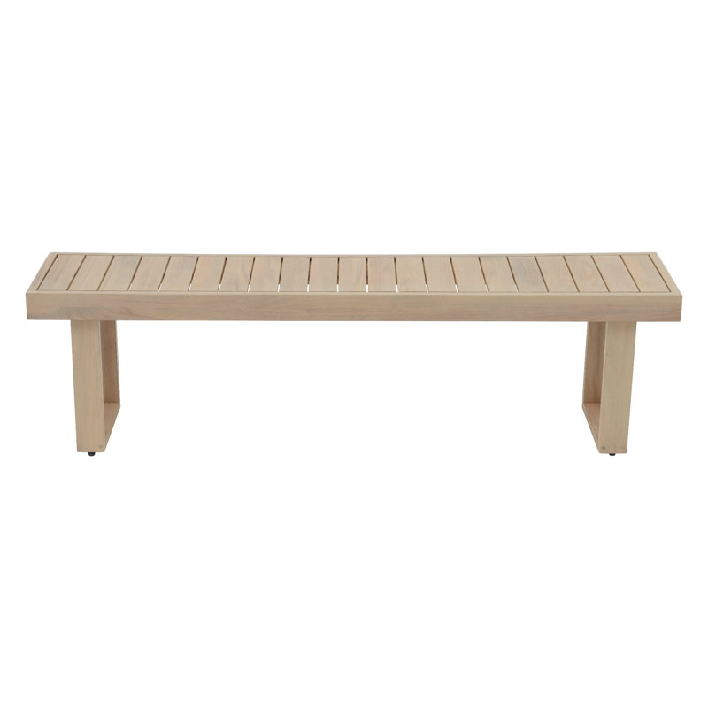 Banc d'extérieur en bois d'acacia à pieds en U