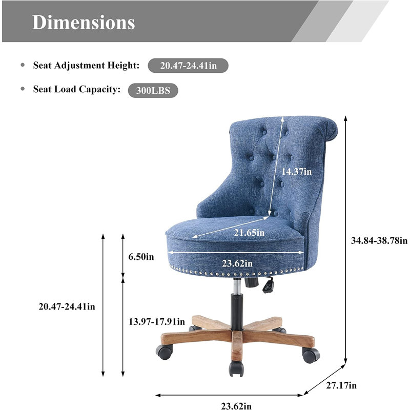Fauteuil de direction Borga, Bleu