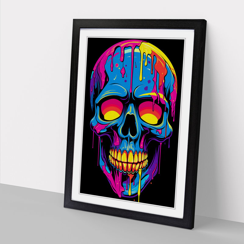 Skull Pop - Framed Print, 34cm H x 25cm W x 2cm D, Black