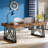 Rustic Industrial Executive Desk with X-Shaped Legs