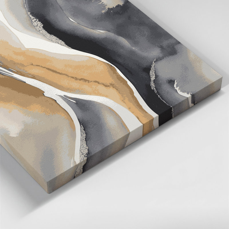 Aquarelle abstraite 25, art mural sur toile beige, H 16 po x l 16 po