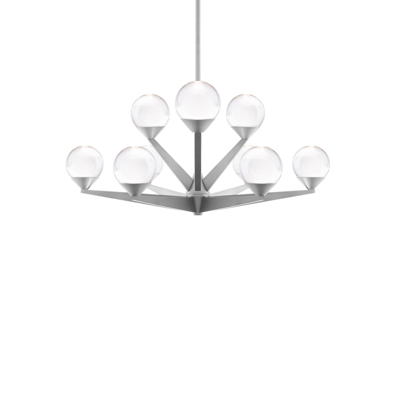 Double Bubble 9 - Light LED Chandelier, Satin Nickel