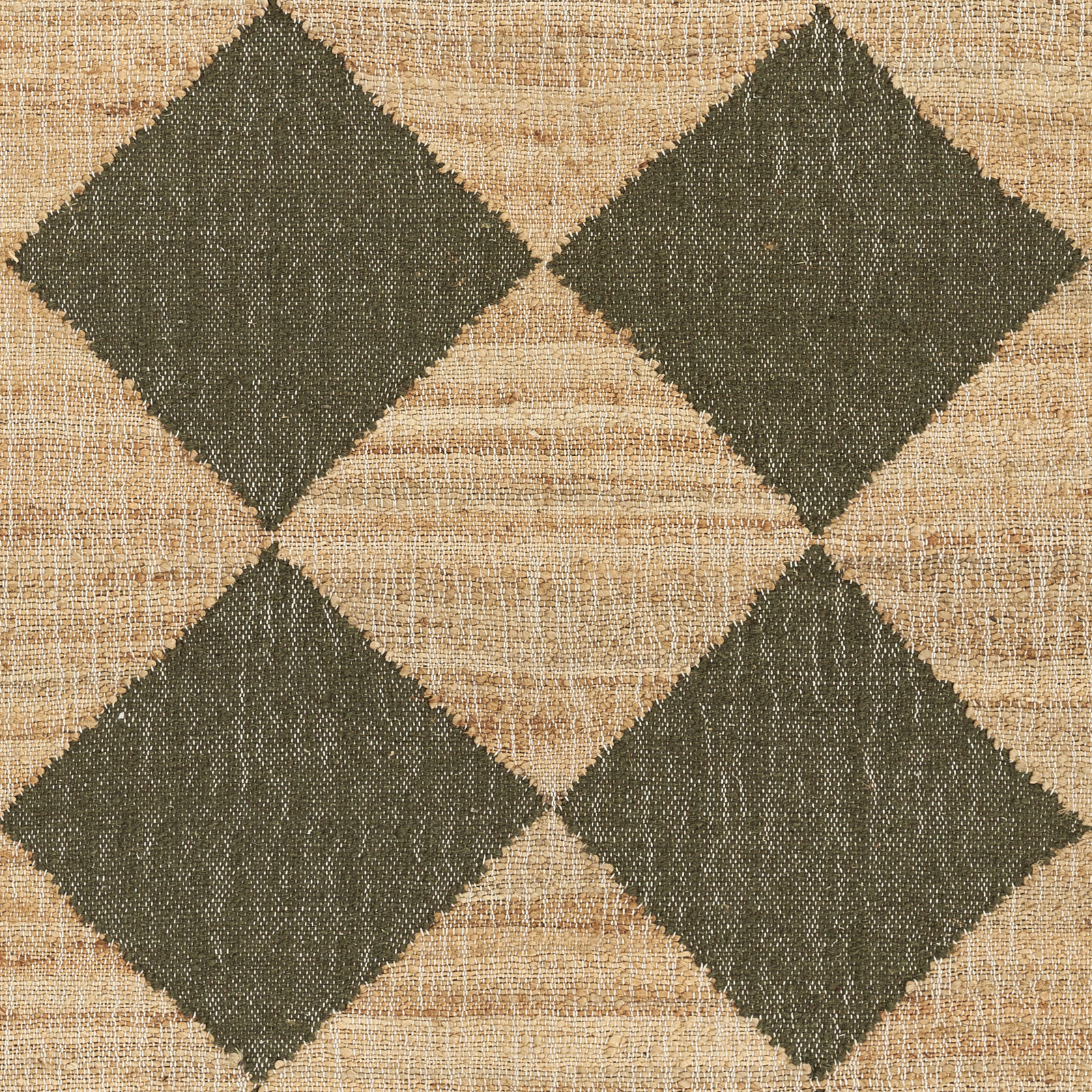 Orchard Green Hand-Woven Geometric Jute Rug, Rectangle 8' X 10'