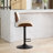 Walnut Bentwood Bar Stools Mid Century Modern Adjustable Counter Height Black Leather Upholstered 360°Swivel Bar Chairs For Kitchen Island/Dining Room/Cafe, 1 Chair/1Carton-122624738