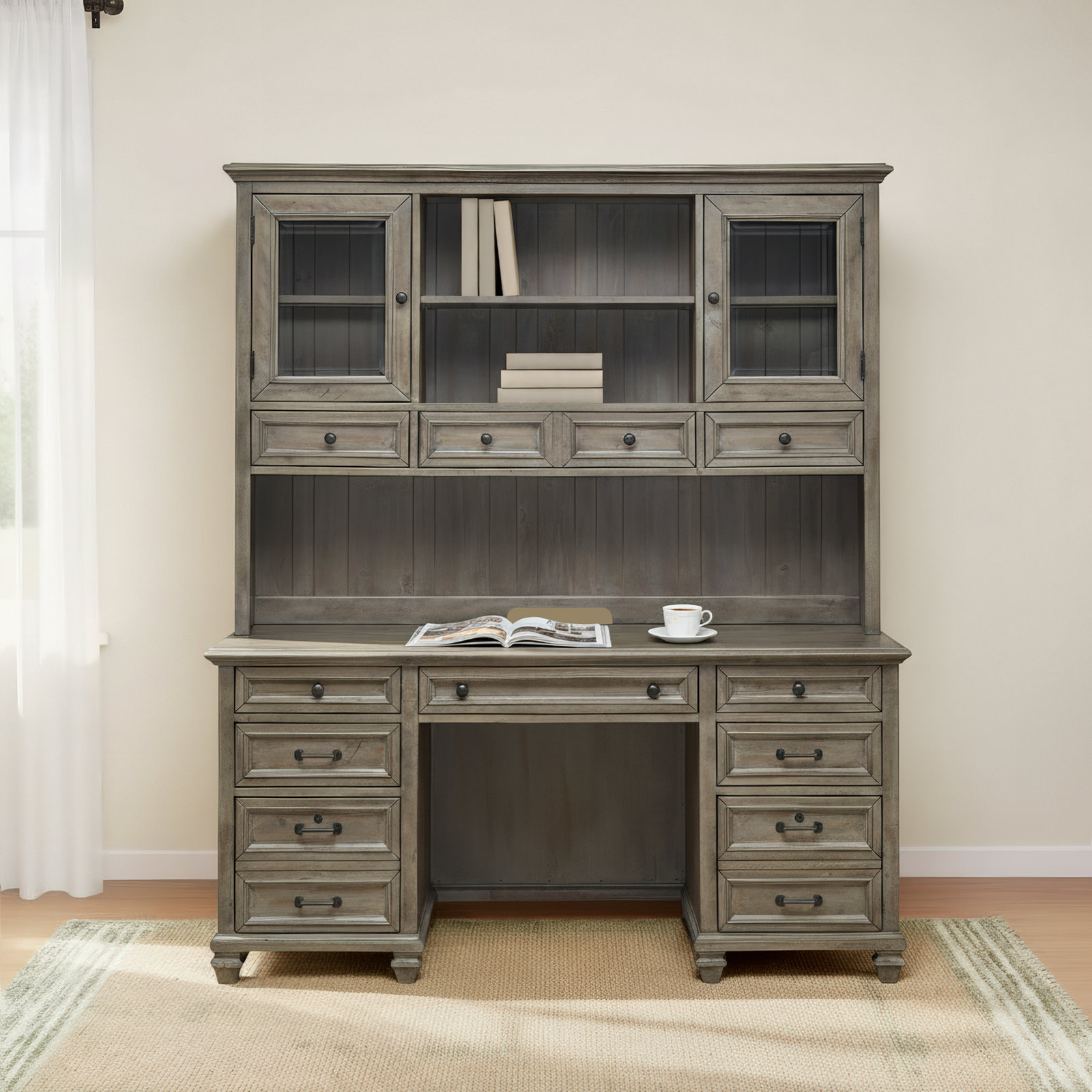 Kerey Credenza Desk, Dove Tail Gray
