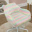 Chaise de bureau Fluffy Unicorn avec dossier moyen et accoudoirs, base pivotante blanche à 5 branches