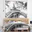 Cityscape de polyester de la tour eiffel tapisserie avec accessoires suspendus inclus-28500615