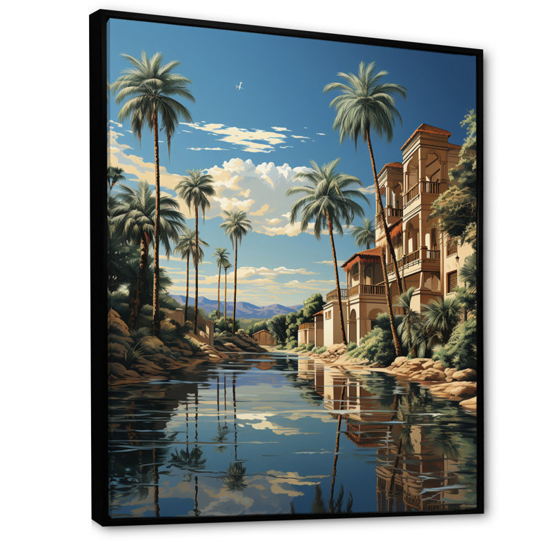 «Vienna Wanders Of Luxor II», reproduction d'art sur toile encadrée, Cadre flottant noir, H 32 po x l 24 po x P 1 po