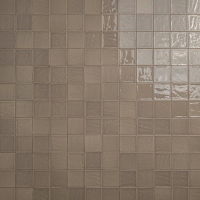Carrelage mural en céramique brune brillante Avereti Noce 10 cm x 10 cm