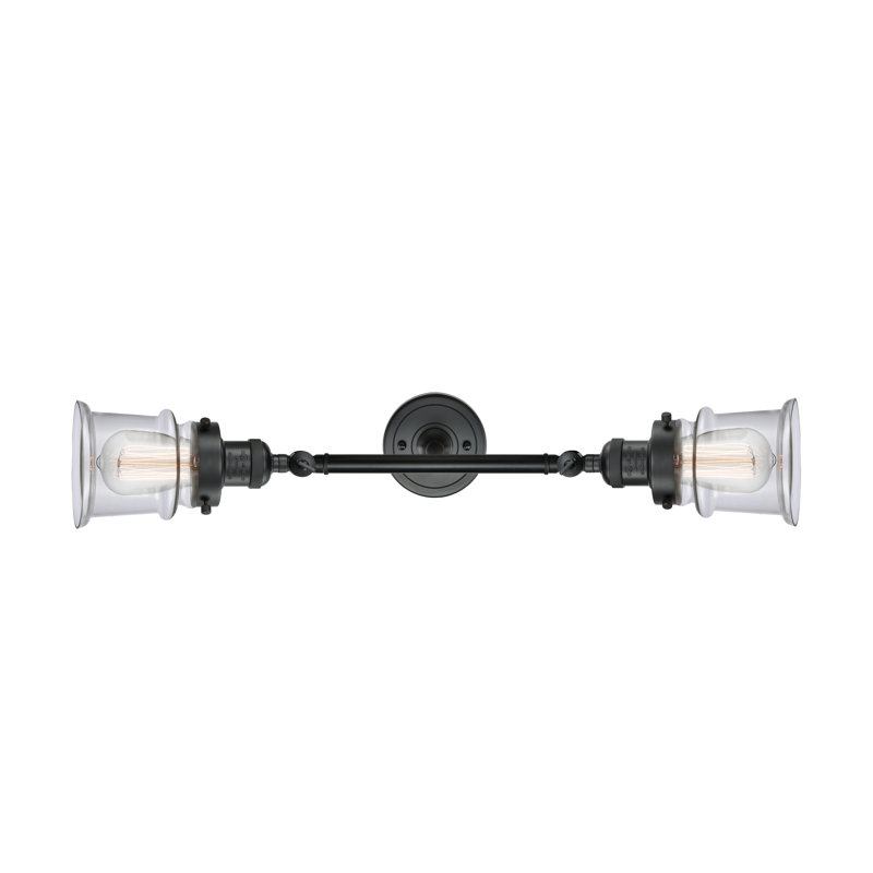 Éclairage pour salle de bain 2 lumières Alexandira, Ampoule DEL 6 watts Vinage, Transparent, Noir mat