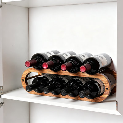 Desktop Wine Rack, 2-In-1 Adjustable For Cabinet And Countertop 2 Tier(Natural