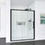 Double porte de douche coulissante avec verre trempé et poignée en acier inoxydable-113510542