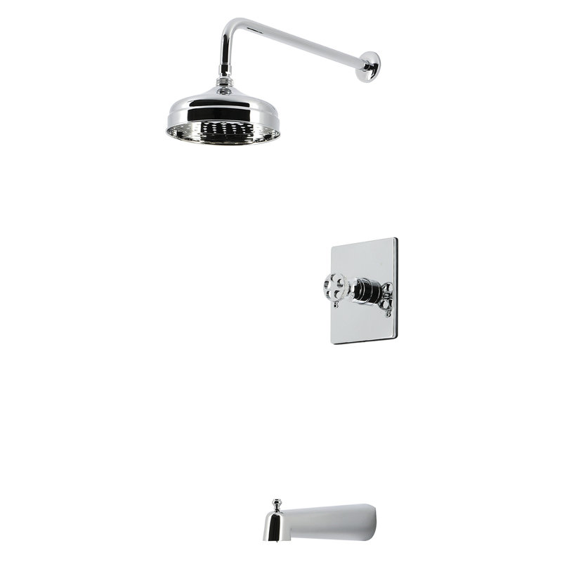 Kingston Brass Webb Single-Handle Pressure Balanced Tub and Shower Faucet, Polished Chrome