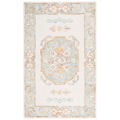 Hand Tufted Wool Cotton Floral Rug