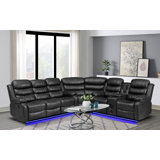 Bracyn 3 - Piece USB Vegan Leather Reclining Sectional with Sound System