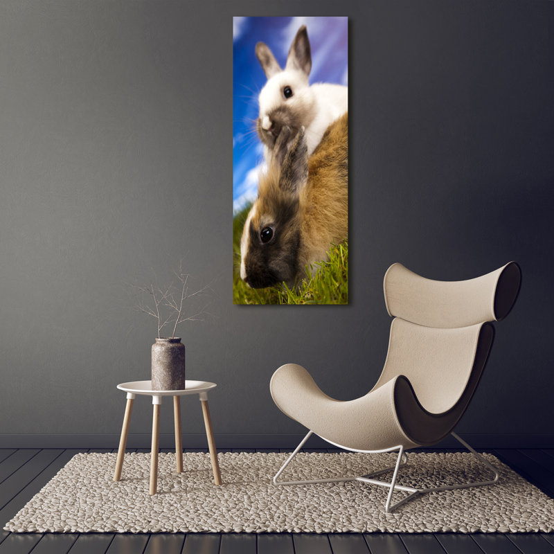 Two Rabbits - Wrapped Canvas Print