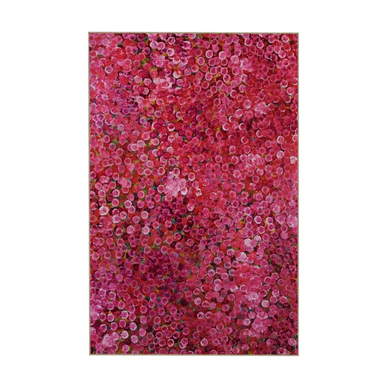 Tapis rose lavable à la machine, Tapis de couloir 3 pi 3 po x 6 pi 7 po inclus