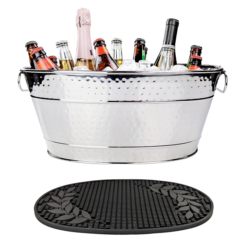 Bac à boissons avec tapis de fête Brayden Studio® Colt, Argent argent