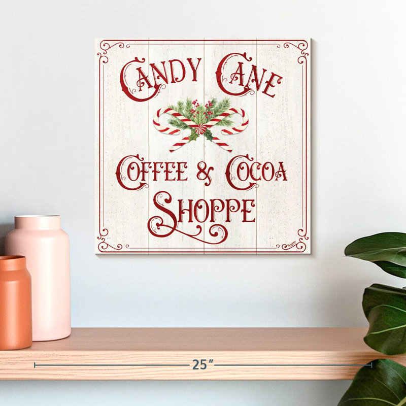 Plaque murale Kema Vintage Christmas I - Candy Cane Coffee