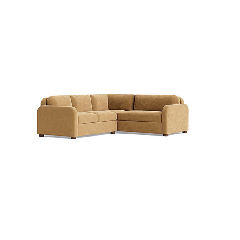 Archie Corner Sectional (95" x 95" ), Corner On Right, Performance Velvet - Nutmeg
