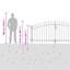 vidaXL Double Gate with Lock Grey 117.91 x 68.70 in Steel-117247923
