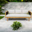 Canapés de patio spacieux en bois d'acacia, finition teck avec corde moderne, parfait pour les jardins