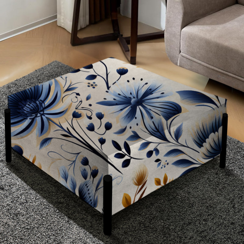 Moroccan Influence Floral Botanic - Grand repose-pieds carré floral