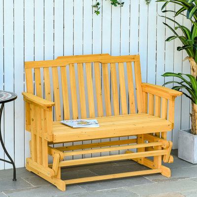 2 Garden Rocker With Wide And Classic Appeal Outdoor Rocking Bench Comfy Seat Rustic Country Style
