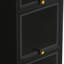 Armoire moderne noire à quatre portes avec portes en verre pour le rangement de la maison fonctionnelle, noir, vestibule et salon-1900476210