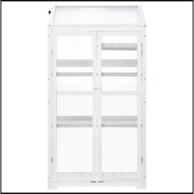 Cadre froid portatif de 62 po de hauteur pour grand balcon en bois avec roues et tablettes réglables pour une utilisation intérieure et extérieure