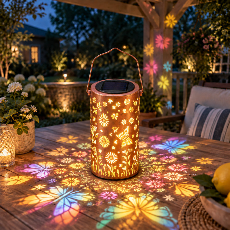 Lanternes solaires suspendues en forme de papillon coloré à DEL, décor extérieur pour jardin, terrasse, porche ou cour.