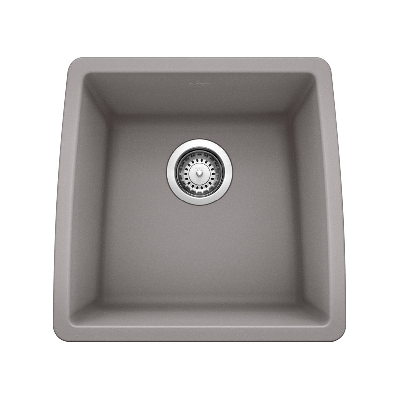 Évier de bar en granite Performa L 17,5 po x l 17 po Performa Silgranit, Gris métallisé