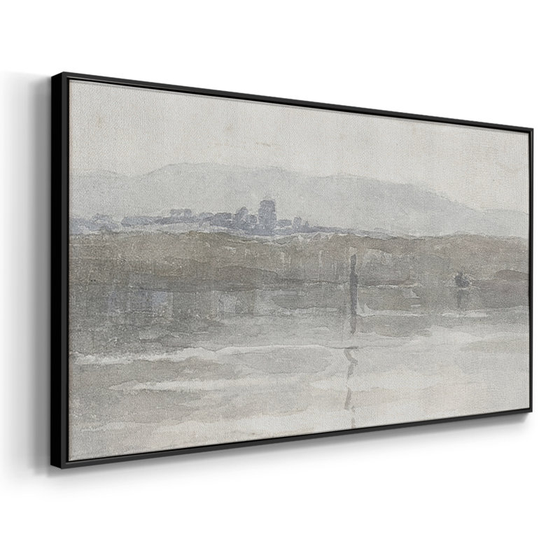 Série paysage - CDLxxi - Toile tendue avec châssis encadré - Prêt à être accroché, H 17 po x l 33 po, Noir