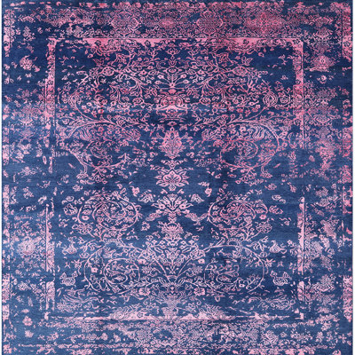 Tapis oriental rose / bleu
