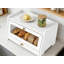Boîte à pain moderne en bambou pour comptoir de cuisine, grand contenant à pain avec ventilation pour garder le pain frais, fenêtre transparente et porte magnétique pour un accès facile-207637047