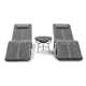 Ehrlich Outdoor Powder Coated Steel Chaise Lounge Set with Table