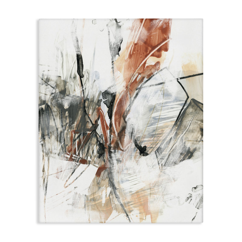  «Chaotic Terracotta & Gray», art mural sur toile par June Erica Vess, H 48 po x l 36 po