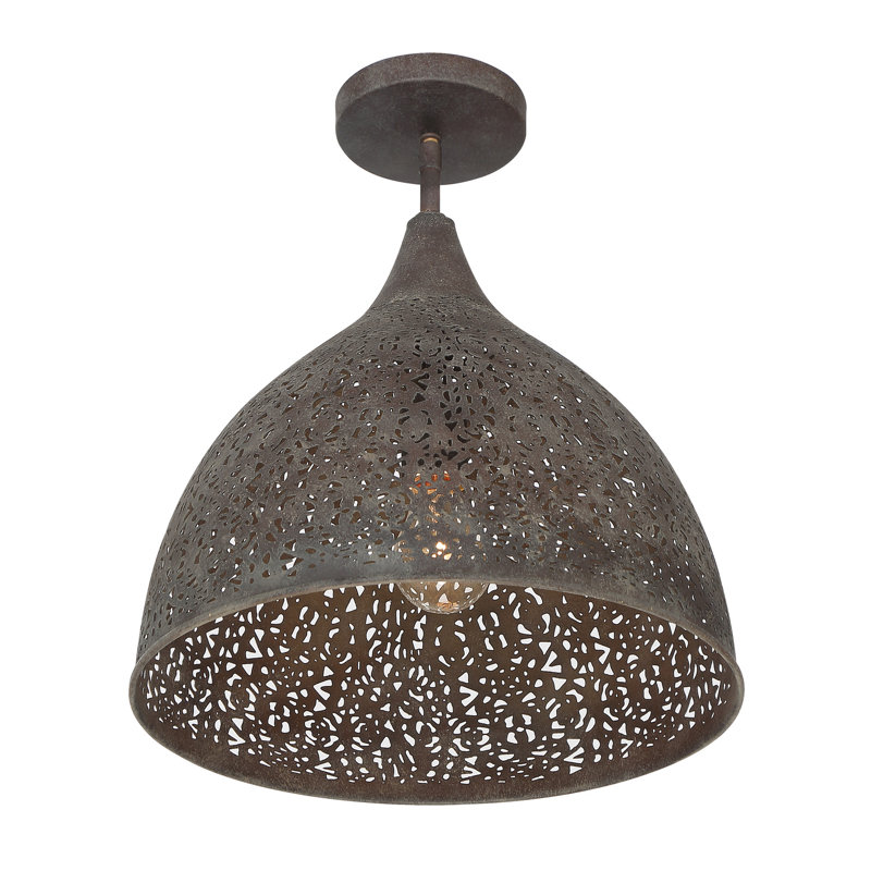 Plafonnier semi-encastré 14 po bronze forgé