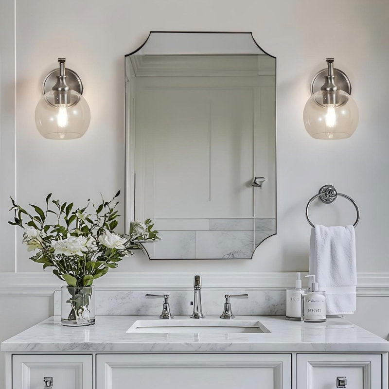 Luminaire de salle de bain Modern, Nickel brossé, 1