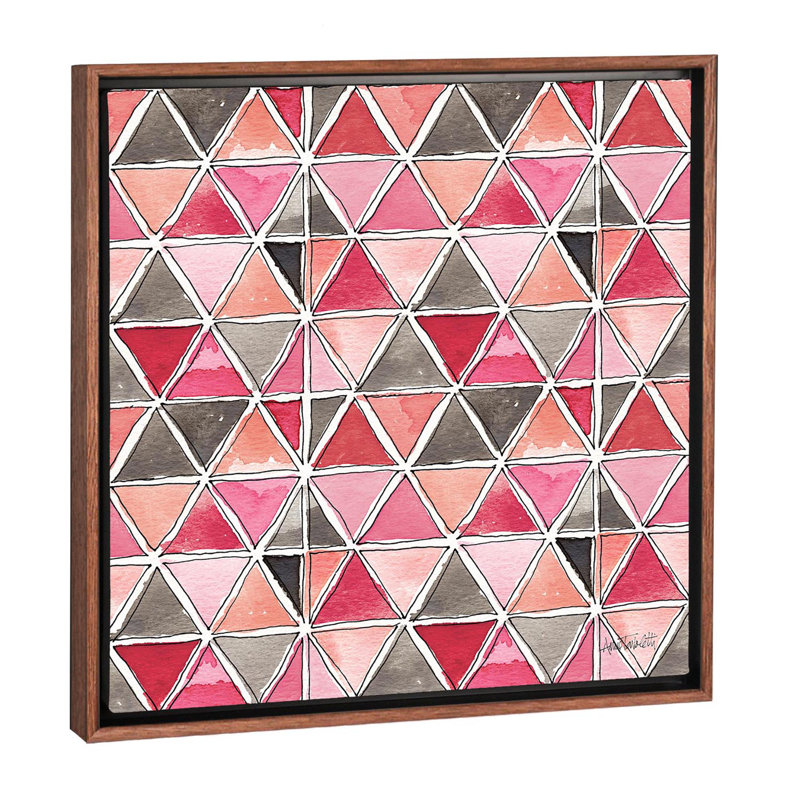« chic accents pattern », art, Toile avec cadre en bois classique, H 18 po x l 18 po x P 1,5 po