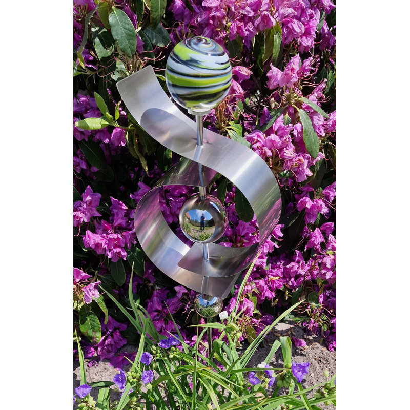 Rufous Metal Abstract Gazing Ball