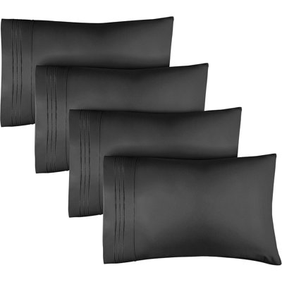 Pillowcase Set, Soft Double Brushed Microfiber, Cooling & Breathable Pillow Covers, Set of 4