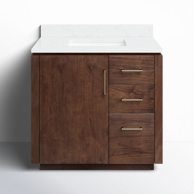 Cloverfield 36'' Single Bathroom Vanity with Cultured Marble Top