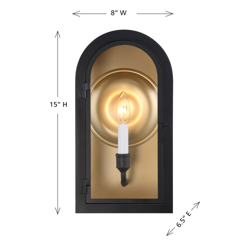 Lanterne murale d'extérieur 1 lumière Grotto, 1, H 15 po x l 8 po x P 8 po